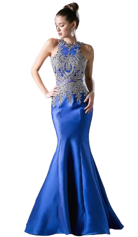Instant Discount Ladivine 8934 - Halter Mermaid Evening Gown