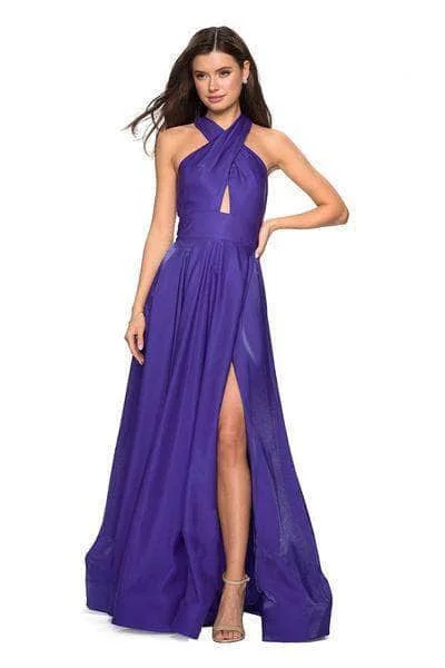 Deep Discounts La Femme - 27151 Sleeveless Crisscross Halter Long Gown