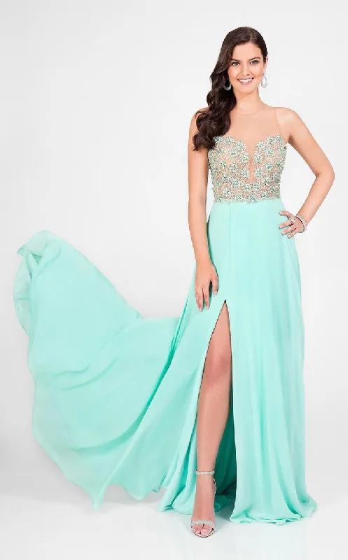 Don't Miss Terani Couture - Illusion Sweetheart Chiffon Gown 1712P2512