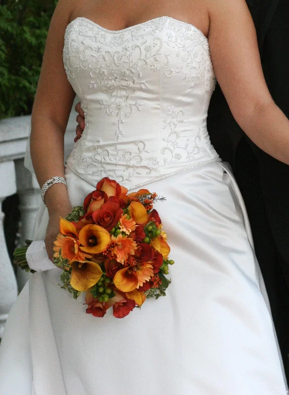 Limited Availability Demetrios Beautiful Beaded Strapless Sweetheart A-Line Wedding Dress