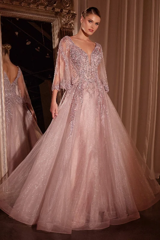 Deal Alert Applique Bell Sleeve A-line Gown by Ladivine CD784