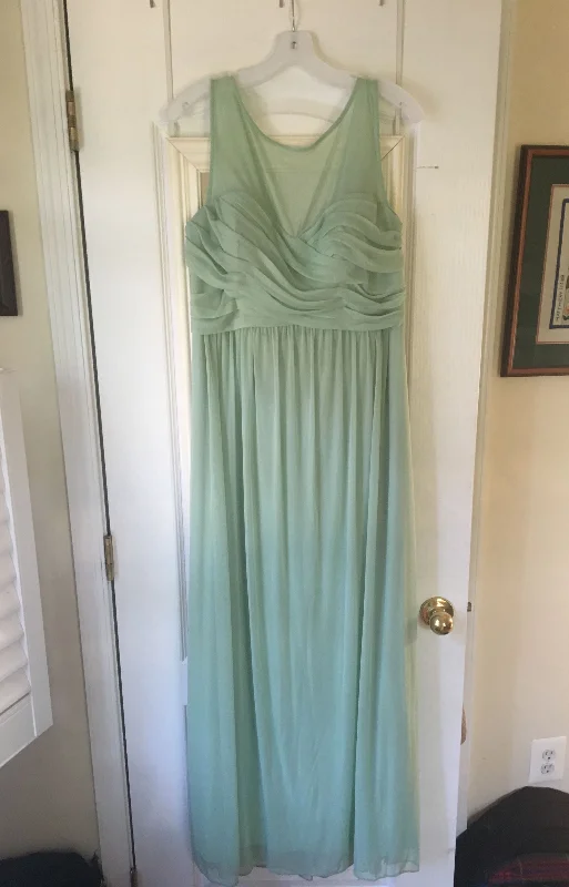 Weekend Special David's Bridal Long Mesh Dress with Illusion Neckline