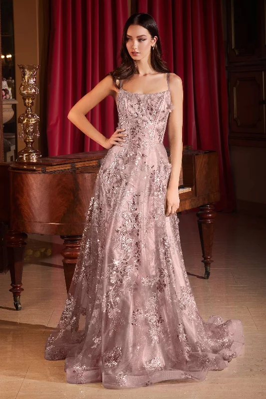 Exclusive Savings 3D Floral Sequin Print Sleeveless Gown by Ladivine CB144