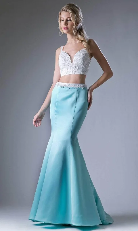 Price Slash Ladivine CA312 - Two Piece Mikado Mermaid Gown