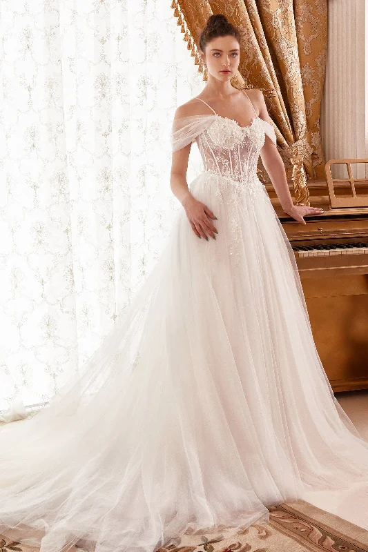 Amazing Deals Floral Embroidered Corset Bridal Gown by Ladivine WN307