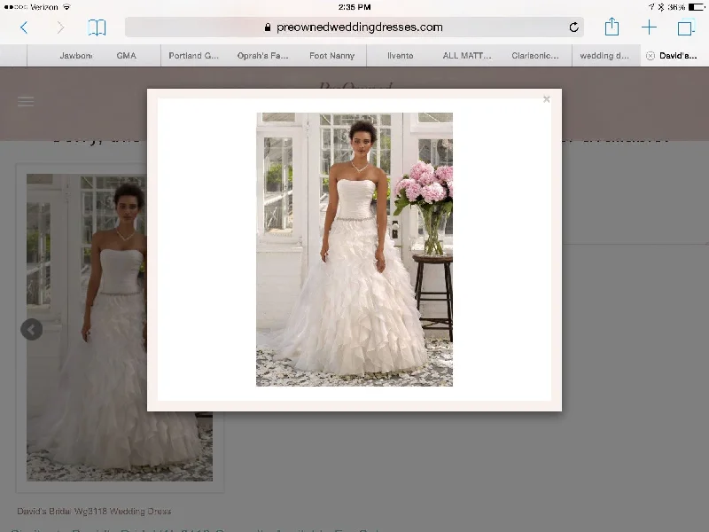 Discount Deals David's Bridal Strapless Organza