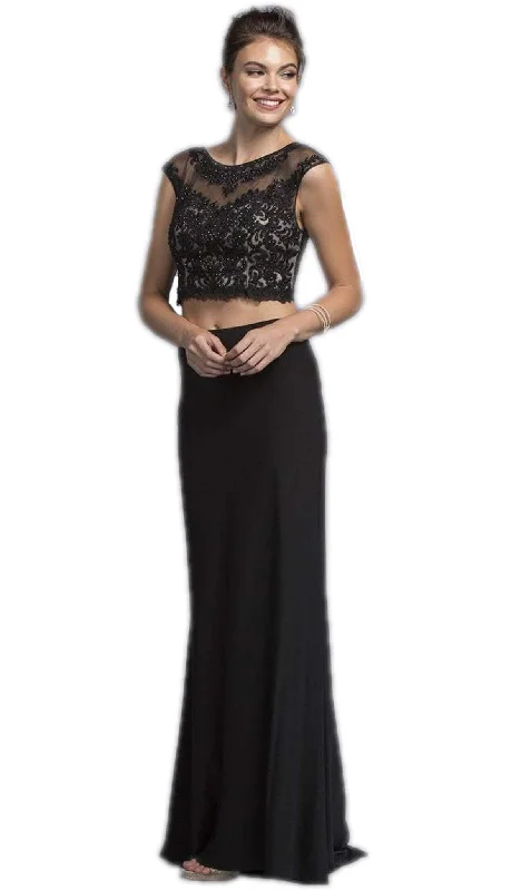 Get It Before It’s Gone Aspeed Design - Two Piece Illusion Bateau Sheath Prom Dress