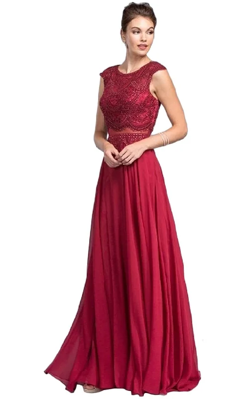 Act Fast Aspeed Design - Mock Two Piece Jewel Embroided A-line Prom Dress