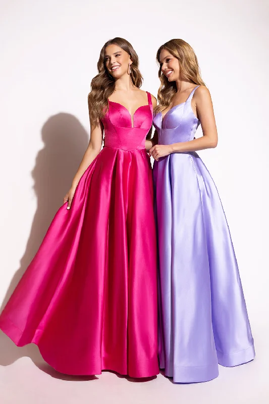 Deep Discounts Satin Sleeveless A-line Gown by Lucci Lu 1259