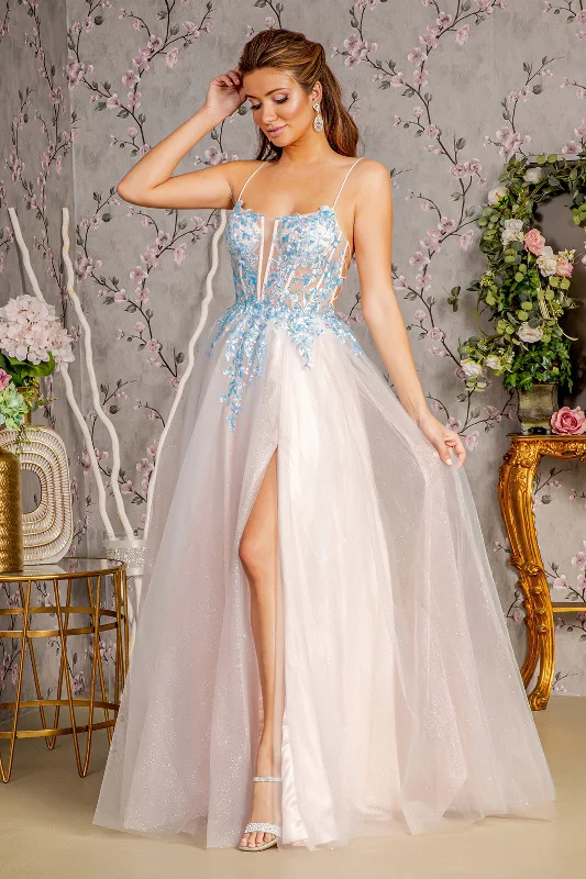Buy Now Applique Sleeveless Two-Tone Gown by GLS Gloria GL3251