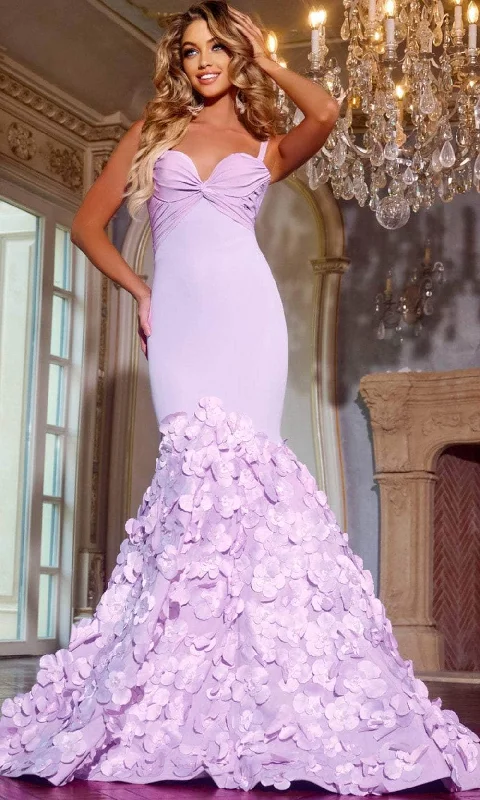 Must-Have Deals Jovani D5309 - Floral Appliqued Knotted Sweetheart Prom Gown