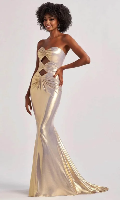 Instant Discount Colette By Daphne CL8545 - Metallic Cutout Long Gown