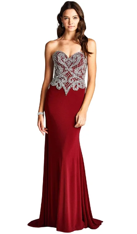 New Markdowns Aspeed Design - L1887 Fitted Strapless Embellished Evening Dress