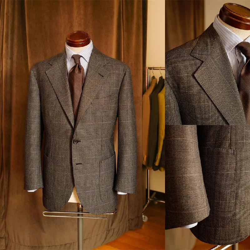 Shop and Save Brown Men Suit 3 Pieces Business Blazer Vest Pants Single Breasted Plaid Stripes Wedding Formal Work Wear Party Causal Tailored