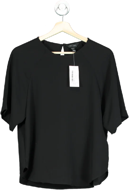 Early Access New Look Black Woven Tee UK 10