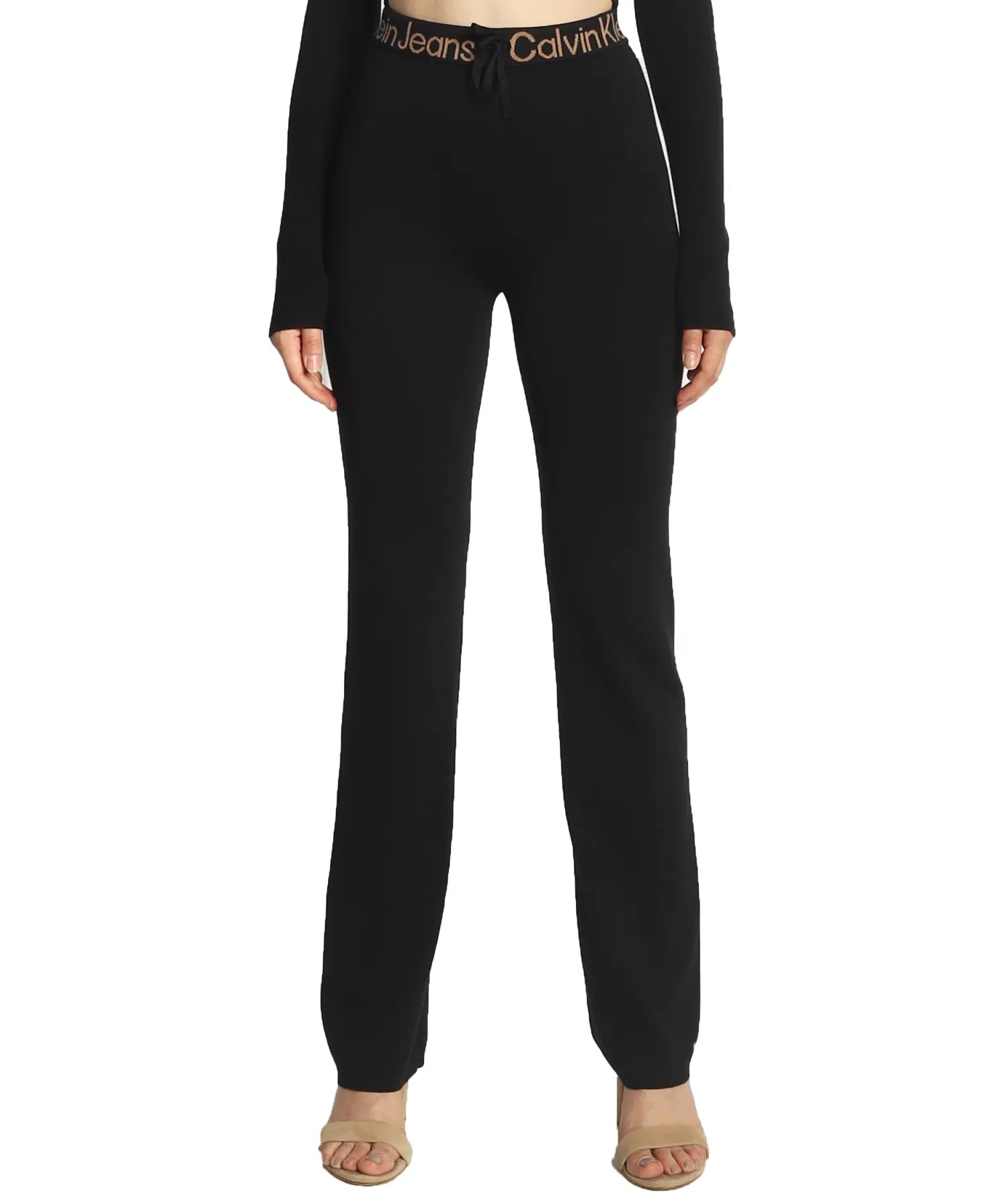 Stock Clearance Calvin Klein  J2197400 Logo Intarsia Knitted Jog Pants  Black