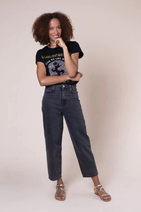 Weekend Deal Eleven Loves Thea Barrel Leg Jeans Washed Black