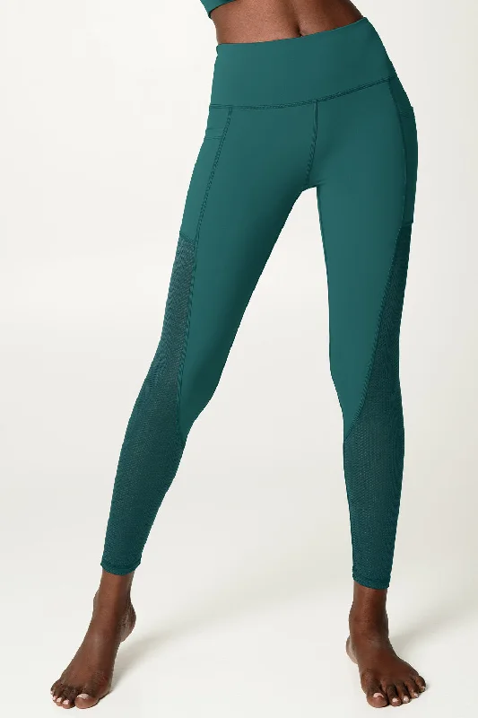 Limited Availability 4 for $54 - Emerald Green Cassi Mesh & Pockets Workout Leggings Yoga Pants - Women