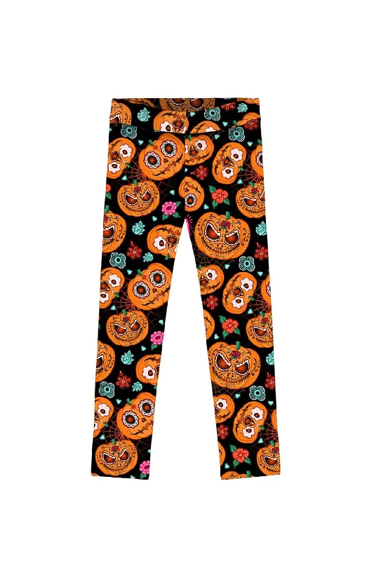 Customer Appreciation Sale Halloweird Lucy Black & Orange Cute Pumpkin Print Leggings - Kids Customer Appreciation Sale Halloweird Lucy Black & Orange Cute Pumpkin Print Leggings - Kids