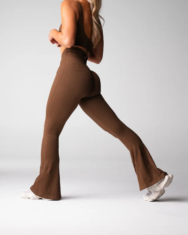 Limited Availability Hazelnut Harmony Ribbed Seamless Flare Leggings