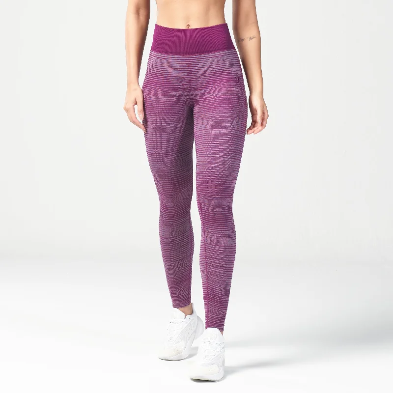 Final Clearance Infinity Stripe Seamless Leggings - Dark Purple