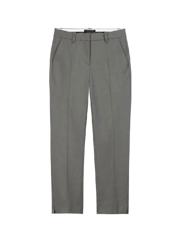 Deal Dash Luisa Cerano Slim Tailored Cotton Trousers Grey