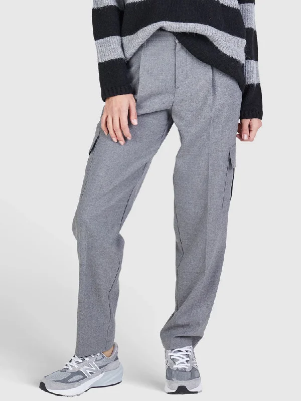 One-DAY Sale Marc Aurel Flannel Cargo Trousers Grey Melange