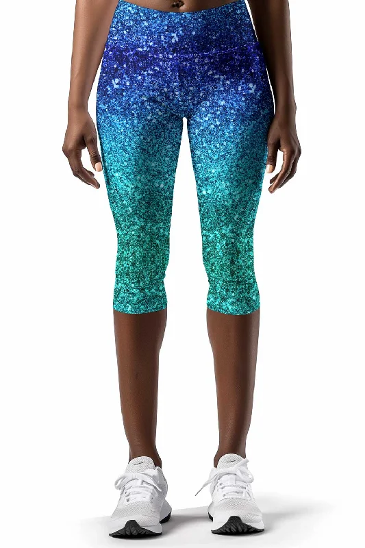 Great Deals Ocean Drive Ellie Blue Performance Yoga Capri Leggings - Women