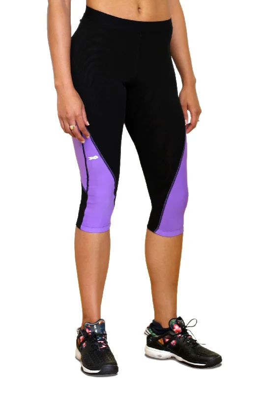 Hurry In Pro Resistance Capris for Women - Electric Purple