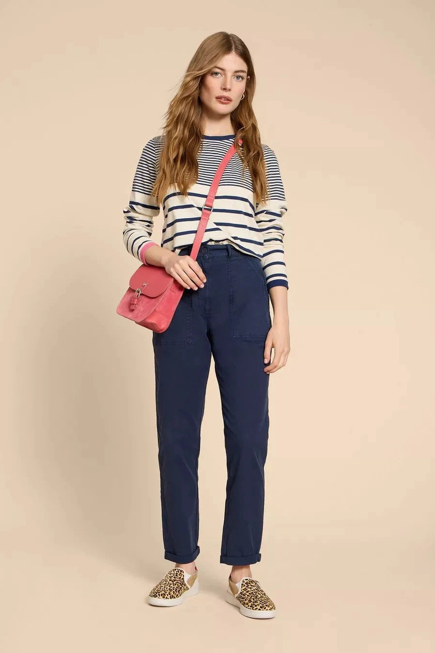 Savings Galore White Stuff Twister Organic Chino Trousers in Dark Navy