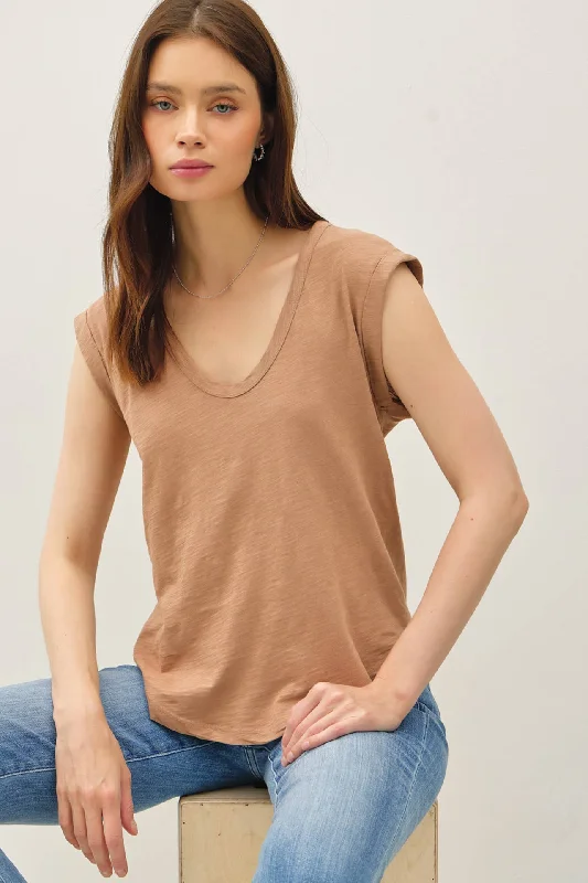 Bonus Savings Garment Dyed Cap Sleeve Top