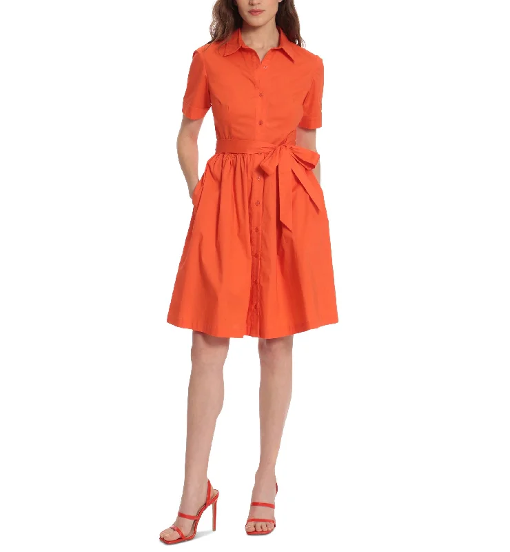 Low Prices Donna Morgan Cotton Fit Flare Shirt Dress