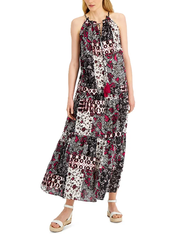 Mega Sale INC Womens Tie Sleeveless Halter Maxi Shift Dress