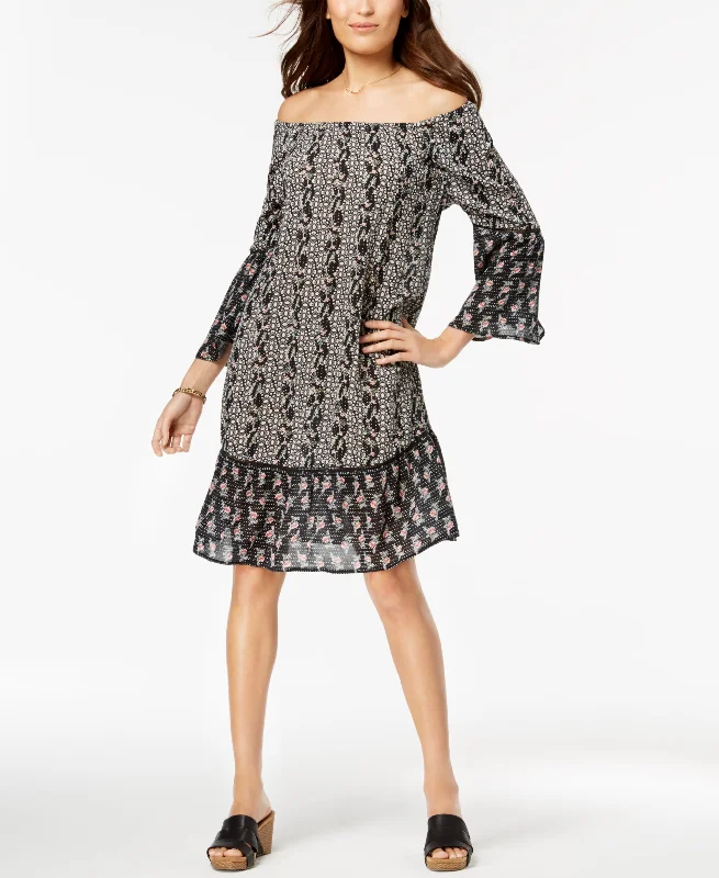 Seasonal Sale Style & Co Printed Off The Shoulder Dress
