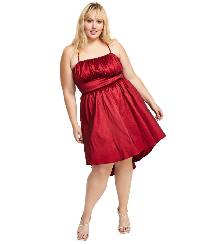 Special Price B Darlin Trendy Plus Size High Low Gathered Dress