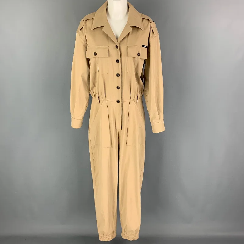 Sale Event DOLCE & GABBANA Size 8 Beige Cotton Long Sleeve Jumpsuits