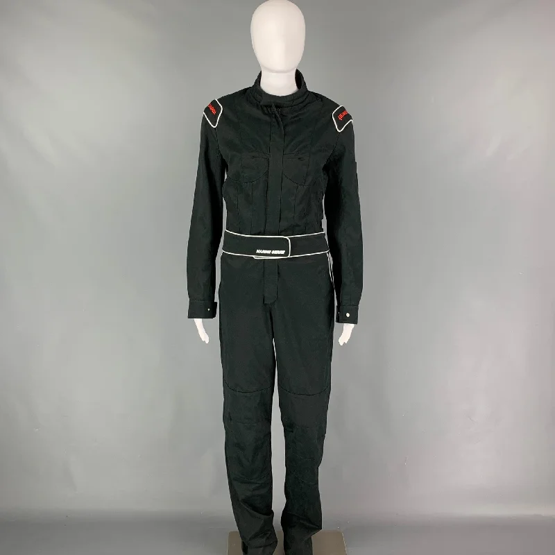 Customer Appreciation Sale MARINE SERRE Size M Black White Cotton Long Sleeve Jumpsuit