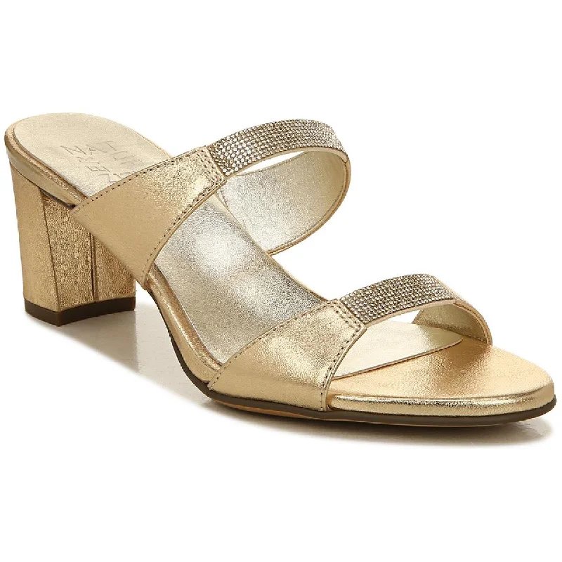 Massive Deals Naturalizer Womens  2 Leather Rhinestone Mule Sandals