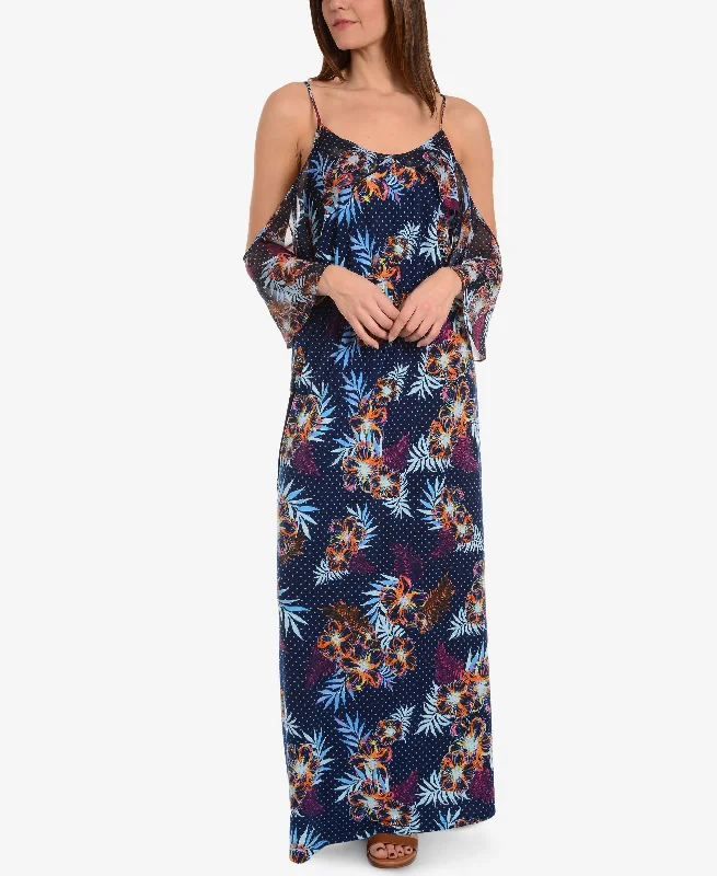 Lowest Prices NY Collection Bell Sleeve Cold Shoulder Maxi Dress