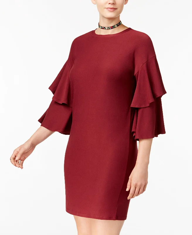 The Best Prices Planet Gold Juniors Ruffle Sleeve Shift Dress