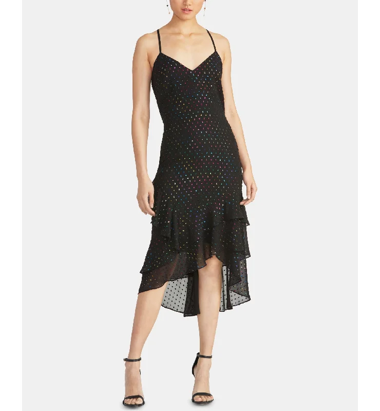 Best Deals Justina Metallic-Dot Ruffled Dress