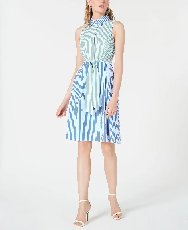 Sale Event Royalty Clothing Brand Cotton Colorblocked Shirtdress