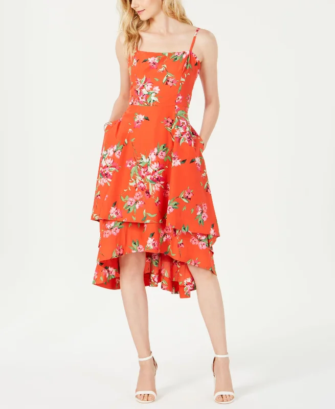 TIME-Limited Offer Vince Camuto Floral Square Neck Fit Flare Dress